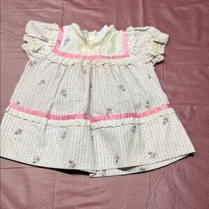 Charming Pink and Cream Doll Dress